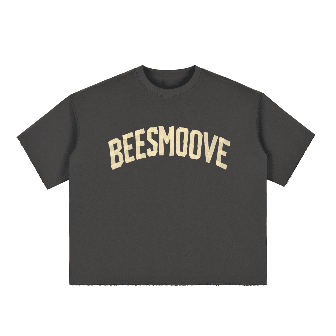 BEESMOOVE Boxy Half-Sleeve Raw-Edge T-Shirt - Beesmoove