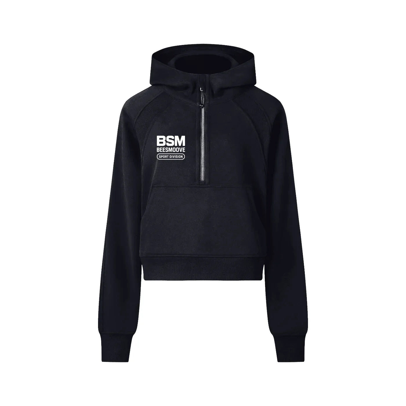 BEESMOOVE BSM Cropped Half-Zip Hoodie - Beesmoove