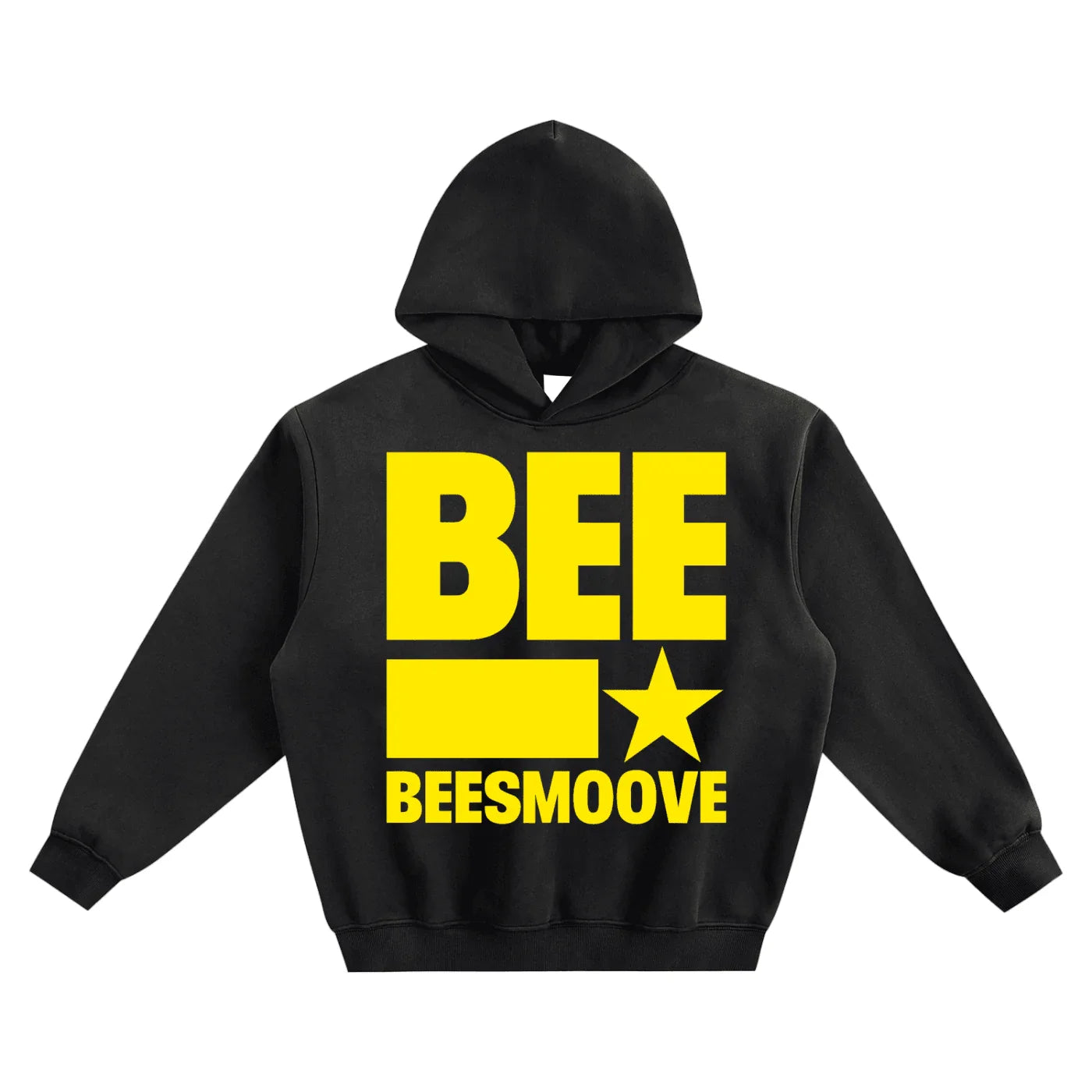 BEESMOOVE BEE STAR POWER Yellow Boxy Hoodie - Beesmoove
