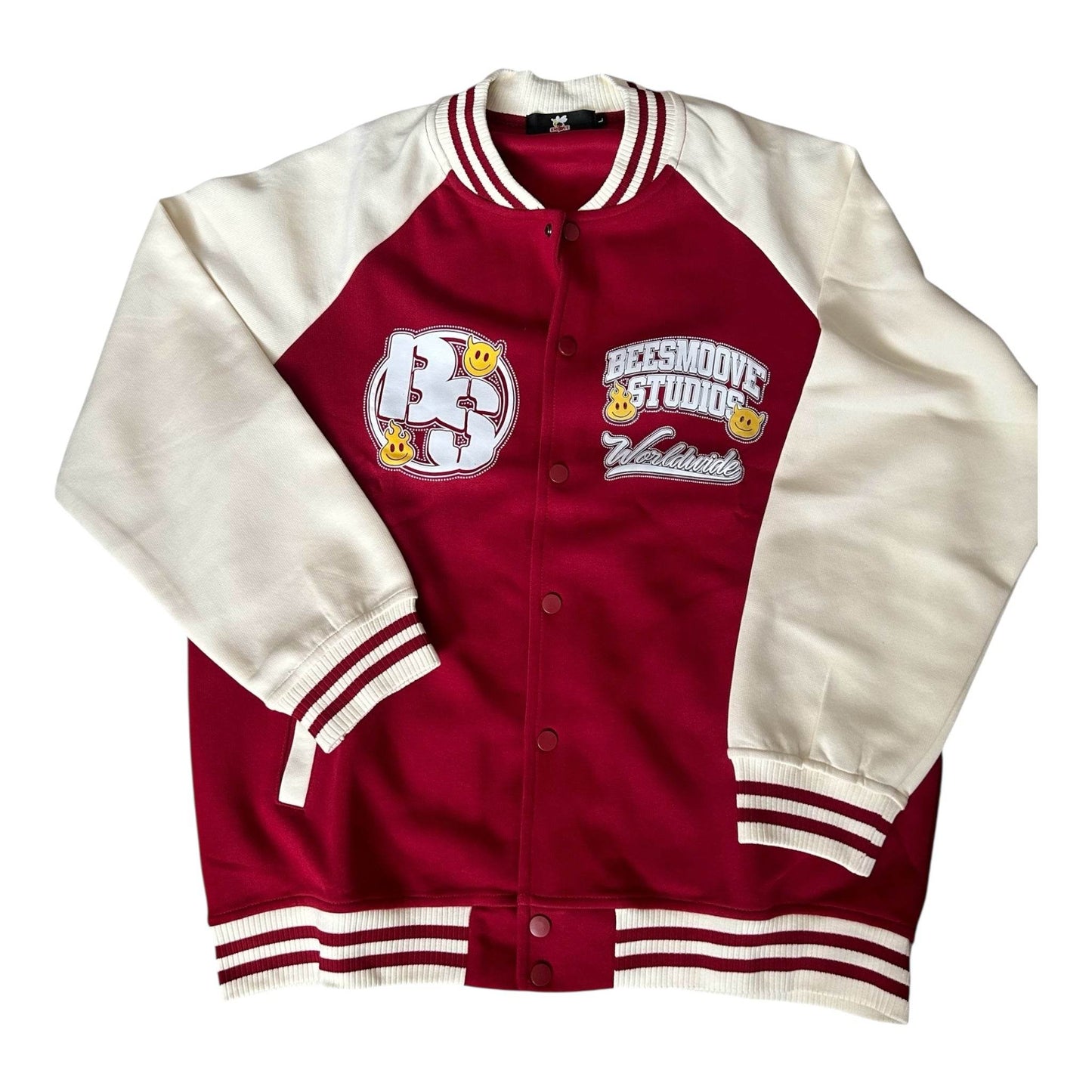 BEESMOOVE Worldwide Global
Tone Raglan Sleeve Varsity Jacket - Beesmoove