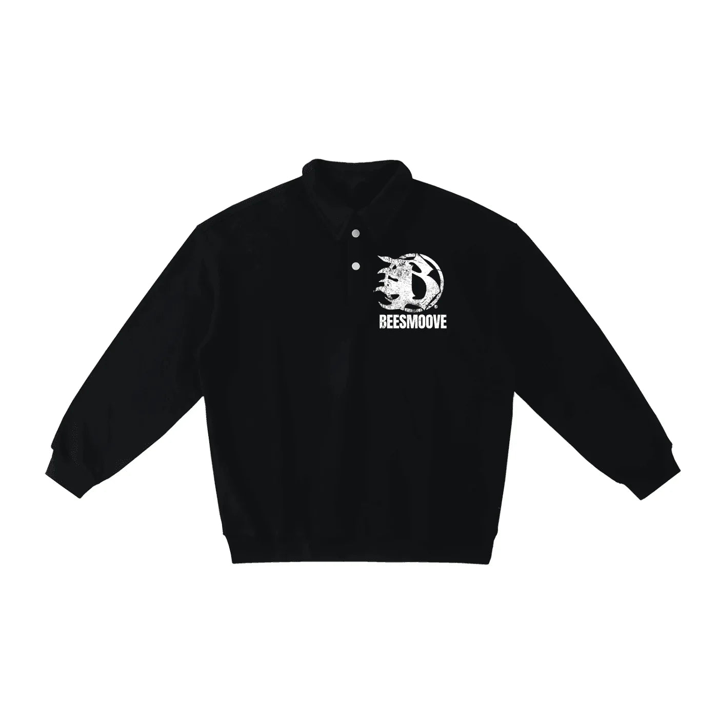 BEESMOOVE B logo Heavyweight Polo-Collar Sweatshirt - Beesmoove