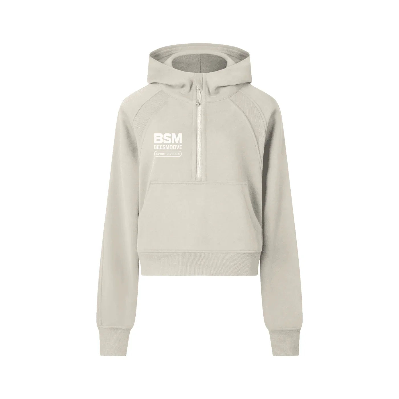 BEESMOOVE BSM Cropped Half-Zip Hoodie - Beesmoove