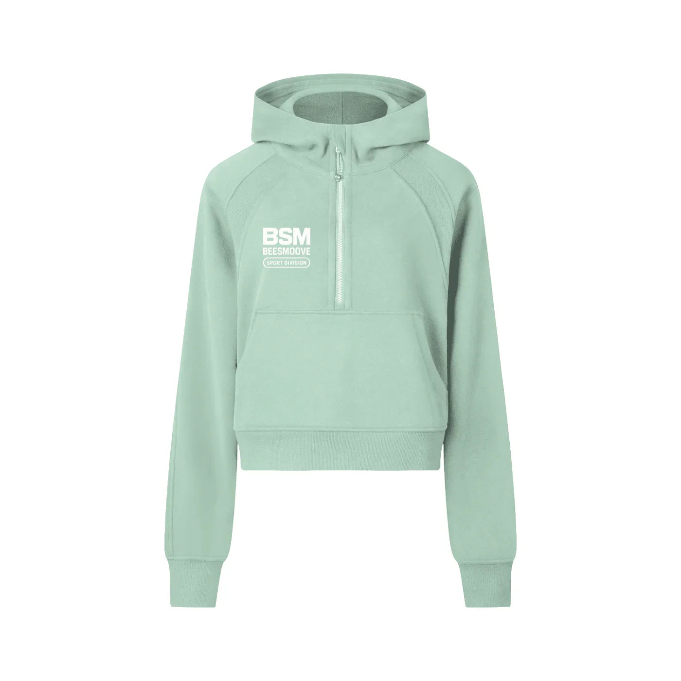 BEESMOOVE BSM Cropped Half-Zip Hoodie - Beesmoove