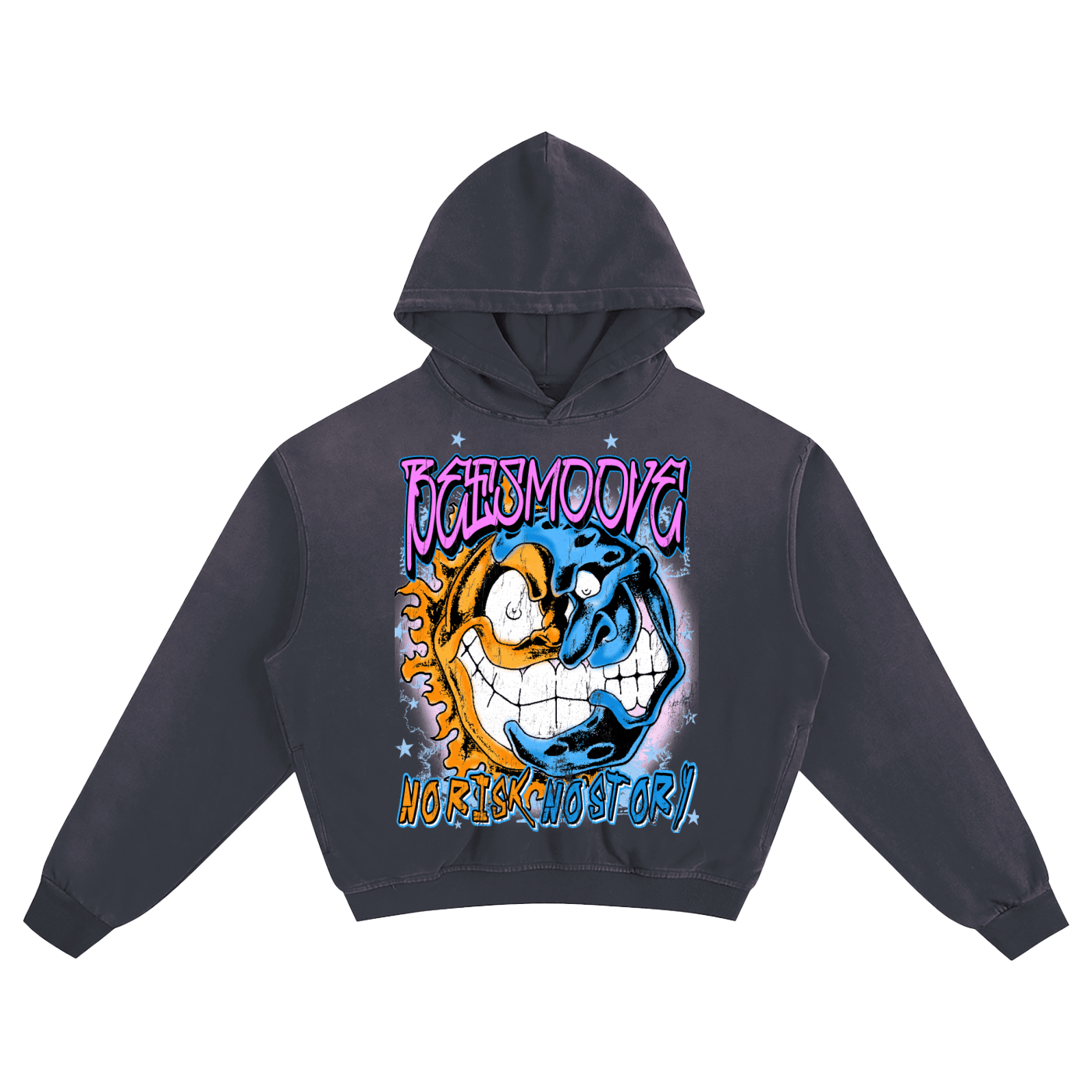 Beesmoove No Risk NO Story Sunfade Boxy Hoodie - Beesmoove