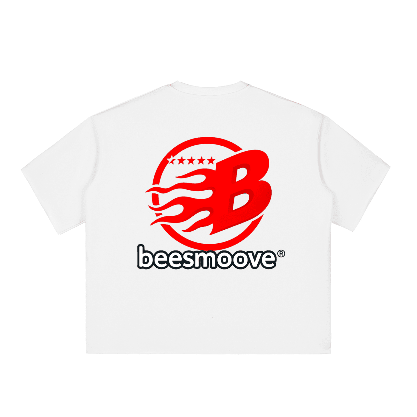 BEESMOOVE Boxy Half-Sleeve Raw-Edge T-Shirt - Beesmoove