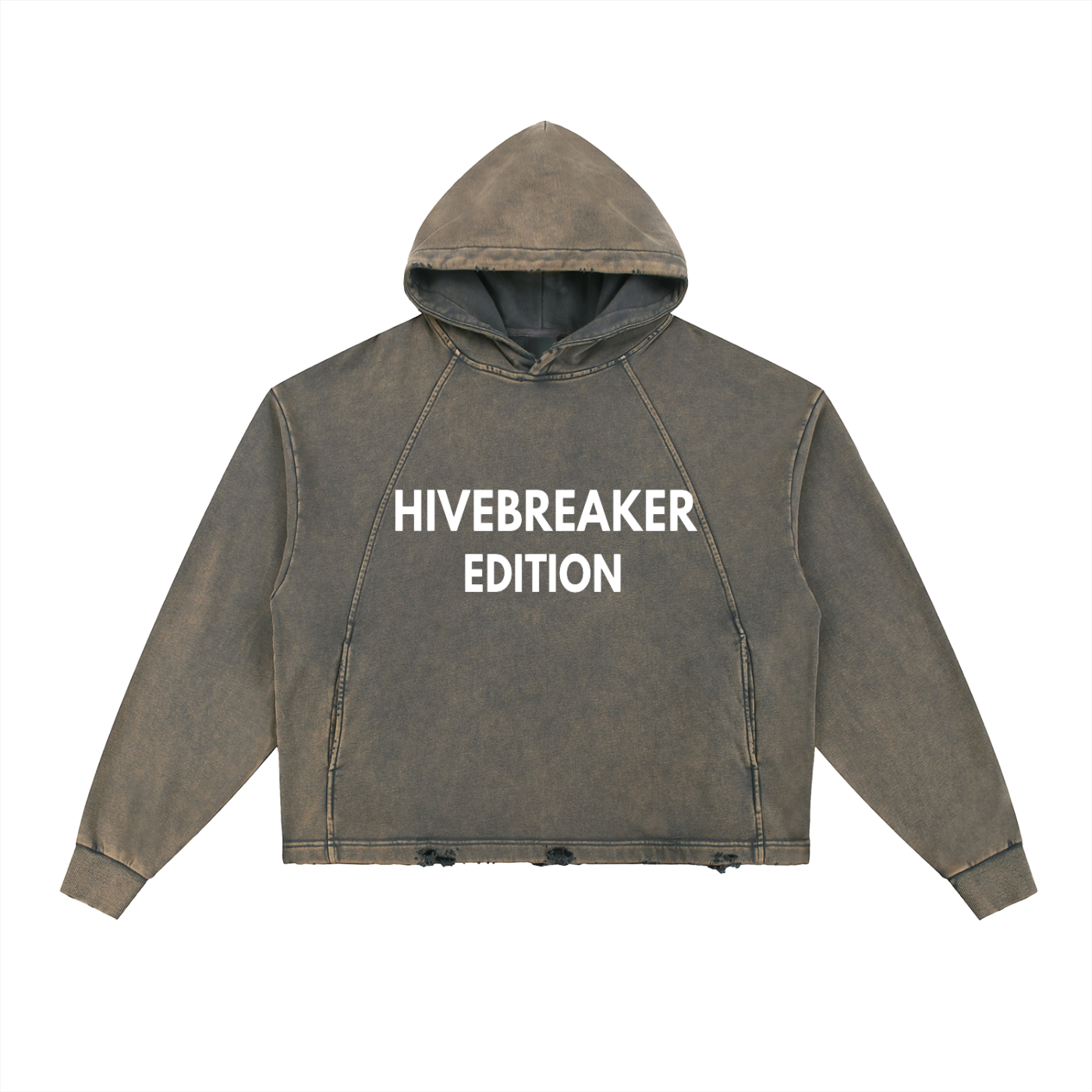 BEESMOOVE The Hivebreaker Statement Vintage Washed Frayed-Hoodie - Beesmoove