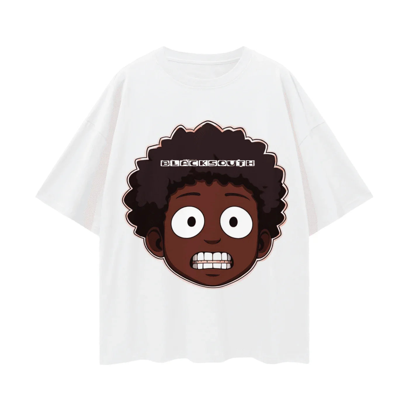 BEESMOOVE BlackSouth Lil Boo Face™ Oversize Deep Drop Shoulder Tee - Beesmoove