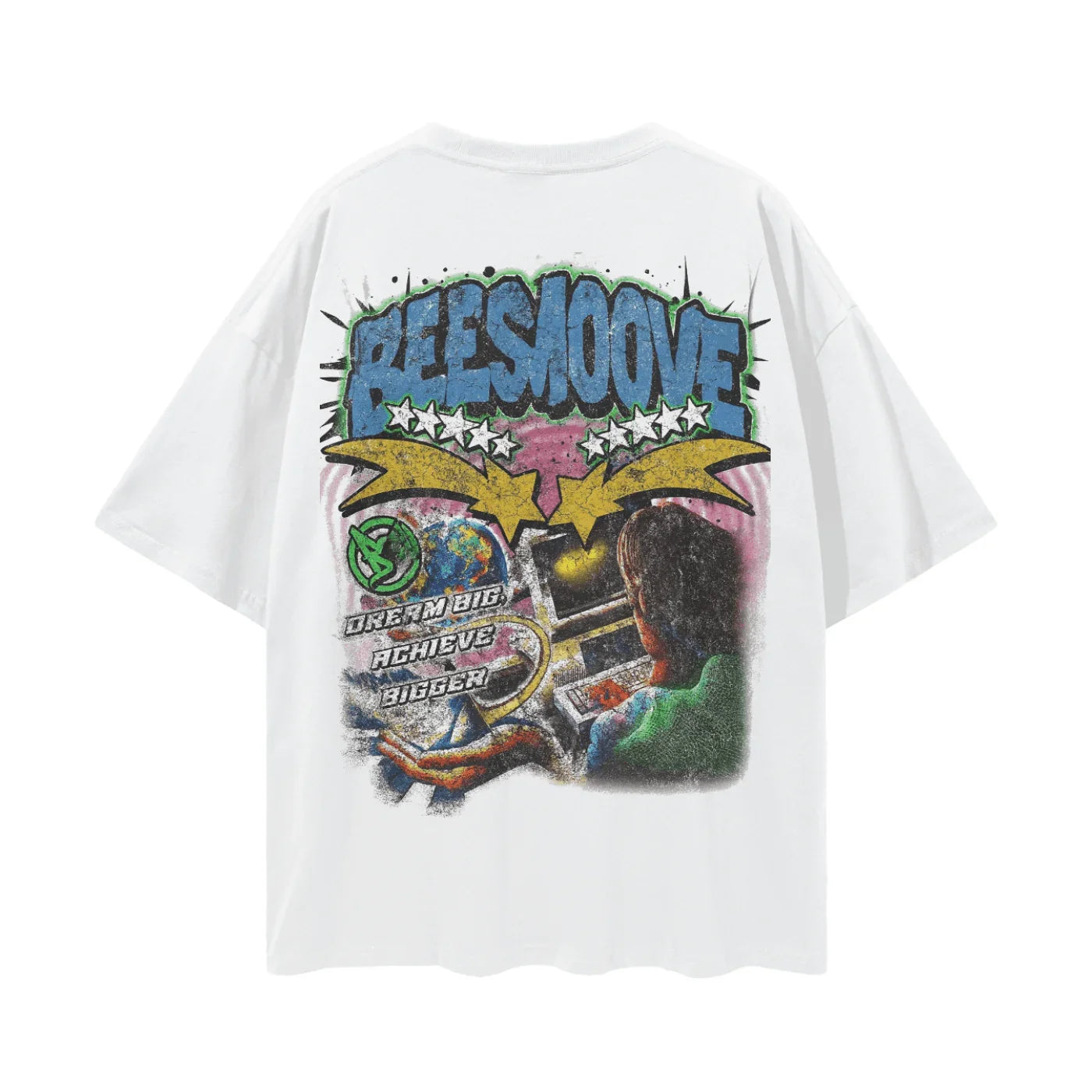 BEESMOOVE Digital Ascension 1983-2024 Deep Drop Shoulder Tee - Beesmoove