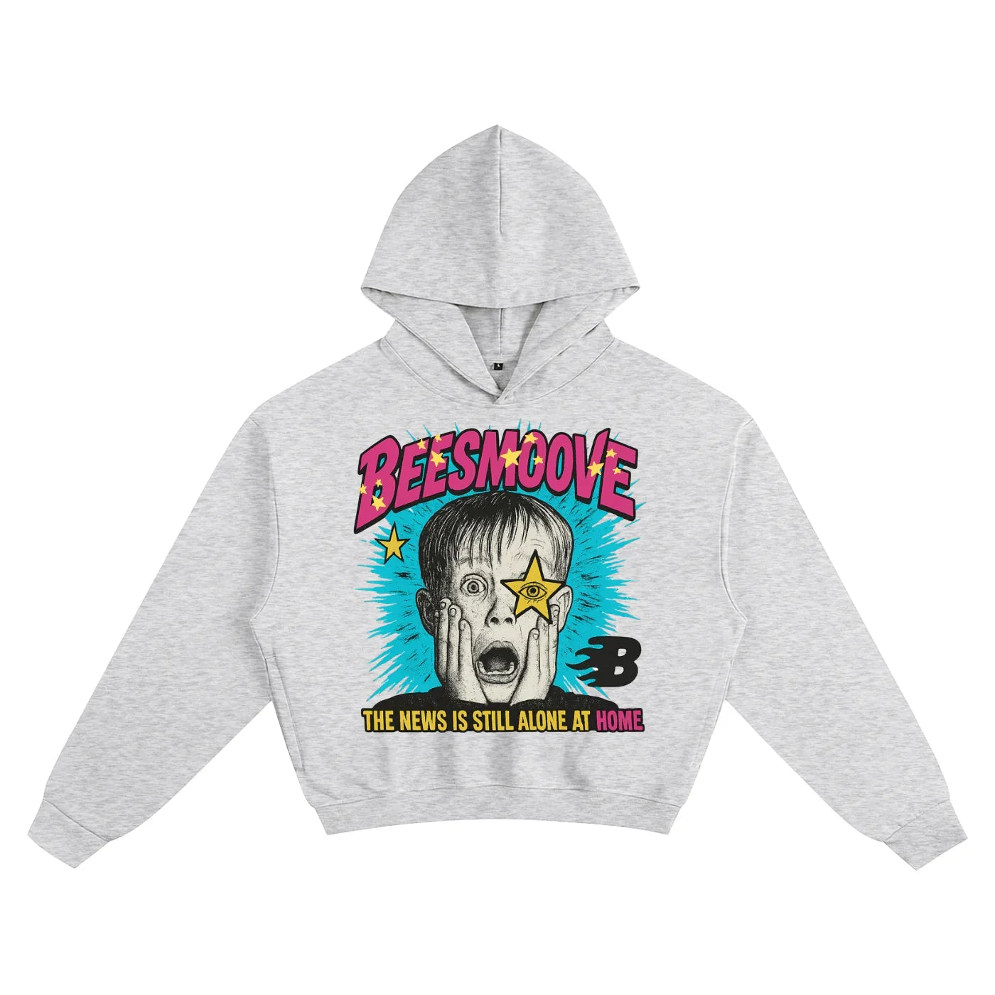 BEESMOOVE Home Alone Reality Boxy Hoodie - Beesmoove