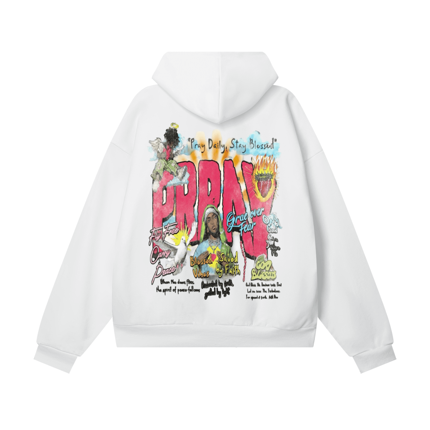 BEESMOOVE Grace Over Fear Heavyweight Hidden Pocket Fleece Hoodie - Beesmoove
