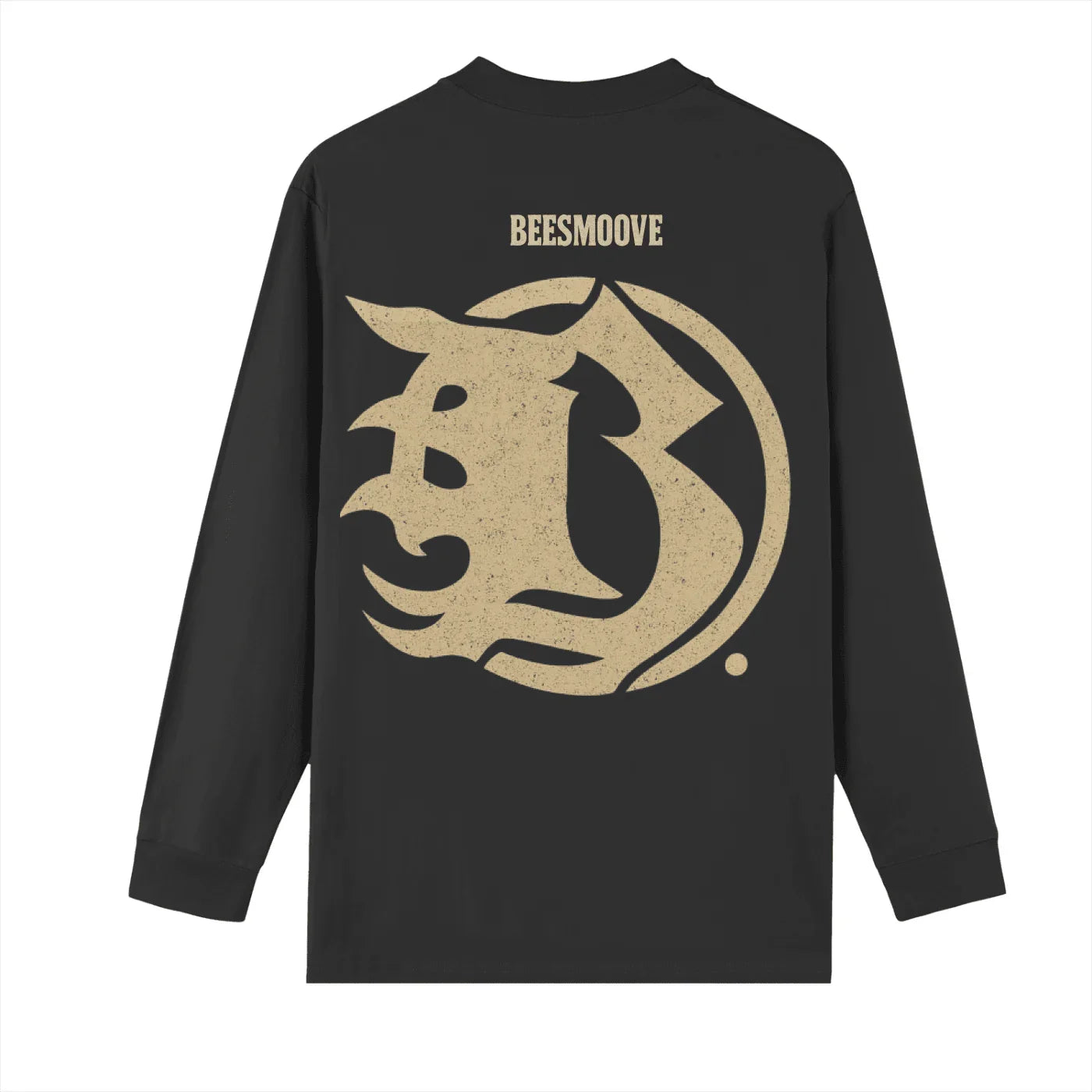 BEESMOOVE Alpha Stamp Heavyweight 100% Cotton Drop Shoulder Long Sleeve Shirt - Beesmoove