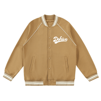 Contrast Trim Raglan Varsity Jacket - Beesmoove