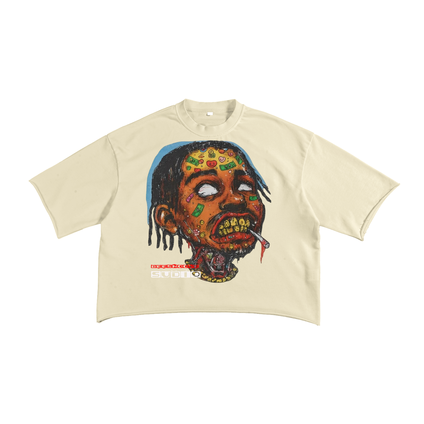 BEESMOOVE Psycho Currency Raw Edge T-Shirt - Beesmoove
