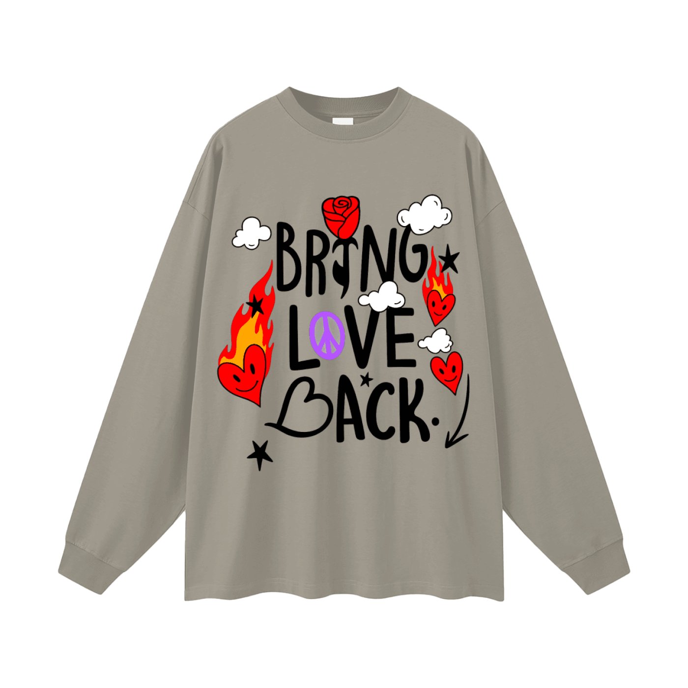 BEESMOOVE Bring Love Back – Flame Heart Edition Long Sleeve Tee - Beesmoove