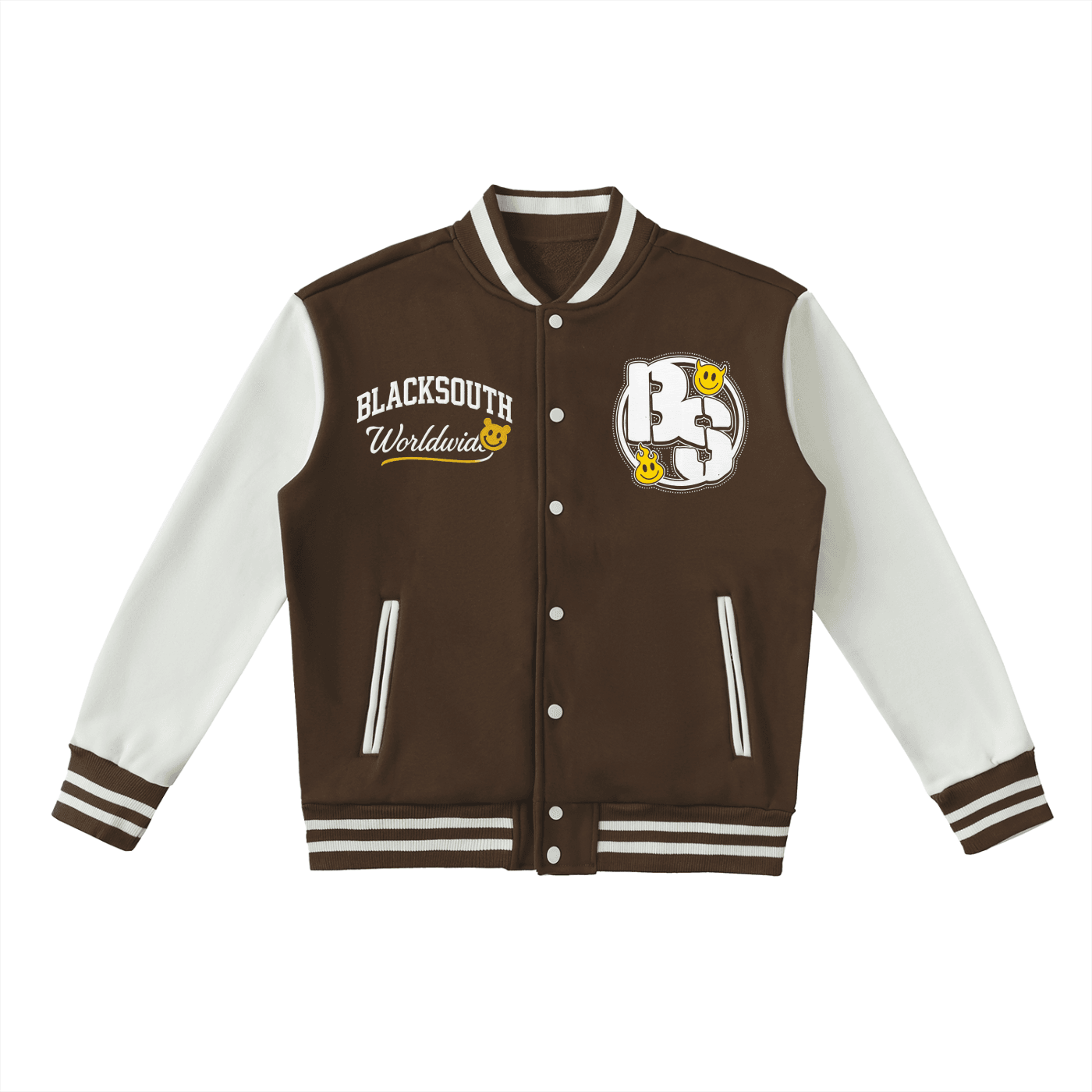 BEESMOOVE BlackSouth Global
Tone Fleeced Varsity Jacket - Beesmoove