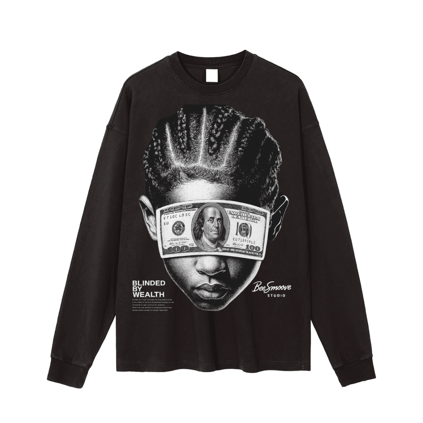 BEESMOOVE Blinded Ambition Vintage Washed Long Sleeve T-Shirt - Beesmoove