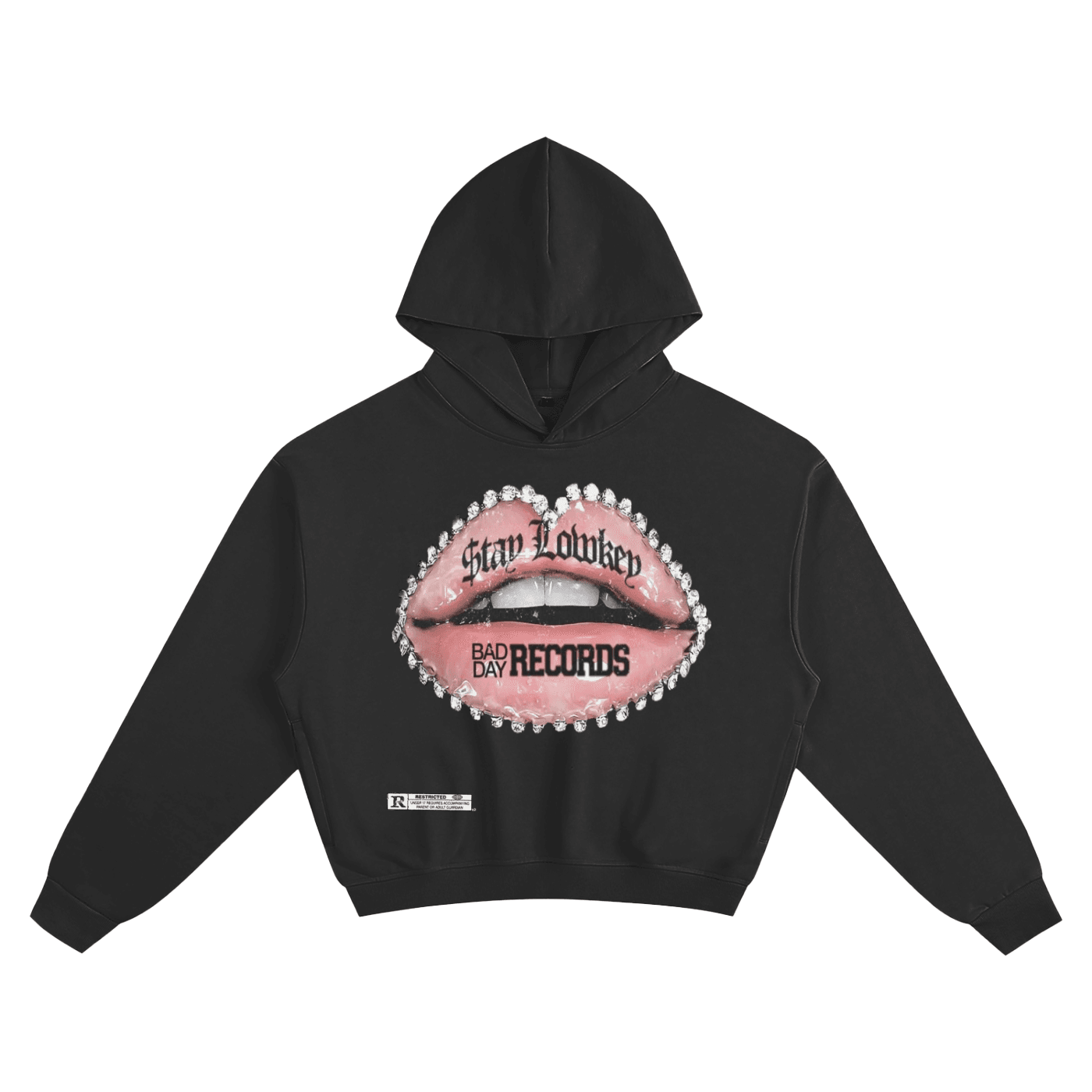 BEESMOOVE Bad day records Cotton Cropped Hoodie - Beesmoove