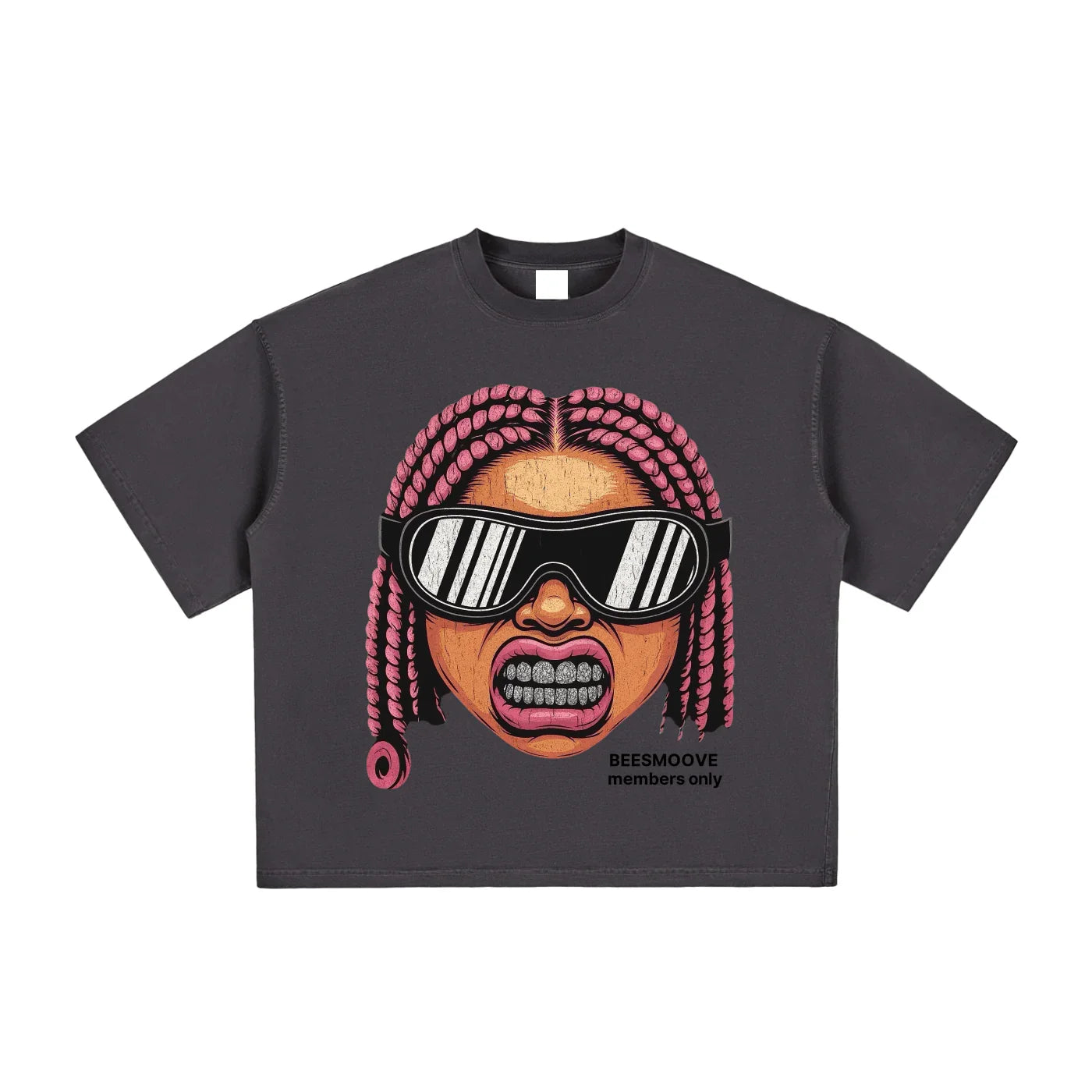 BEESMOOVE PINK PRESSURE Vintage Washed Boxy T-Shirt - Beesmoove