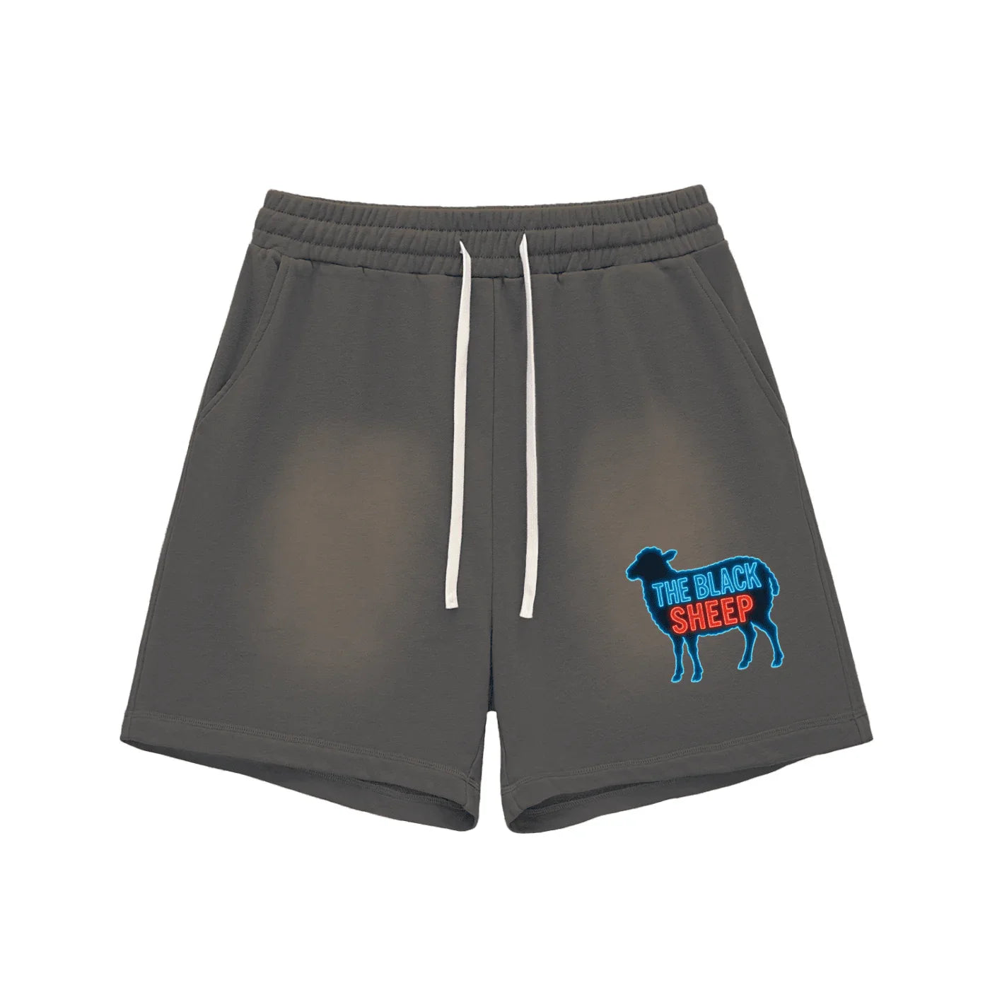 BEESMOOVE the black sheep Sun Fade Raw Edge Cotton Shorts - Beesmoove