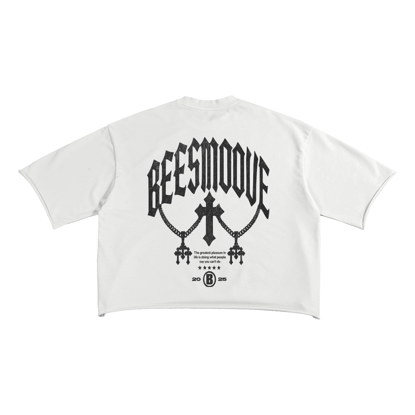 BEESMOOVE Forbidden Power French Terry Raw Edge T-Shirt - Beesmoove
