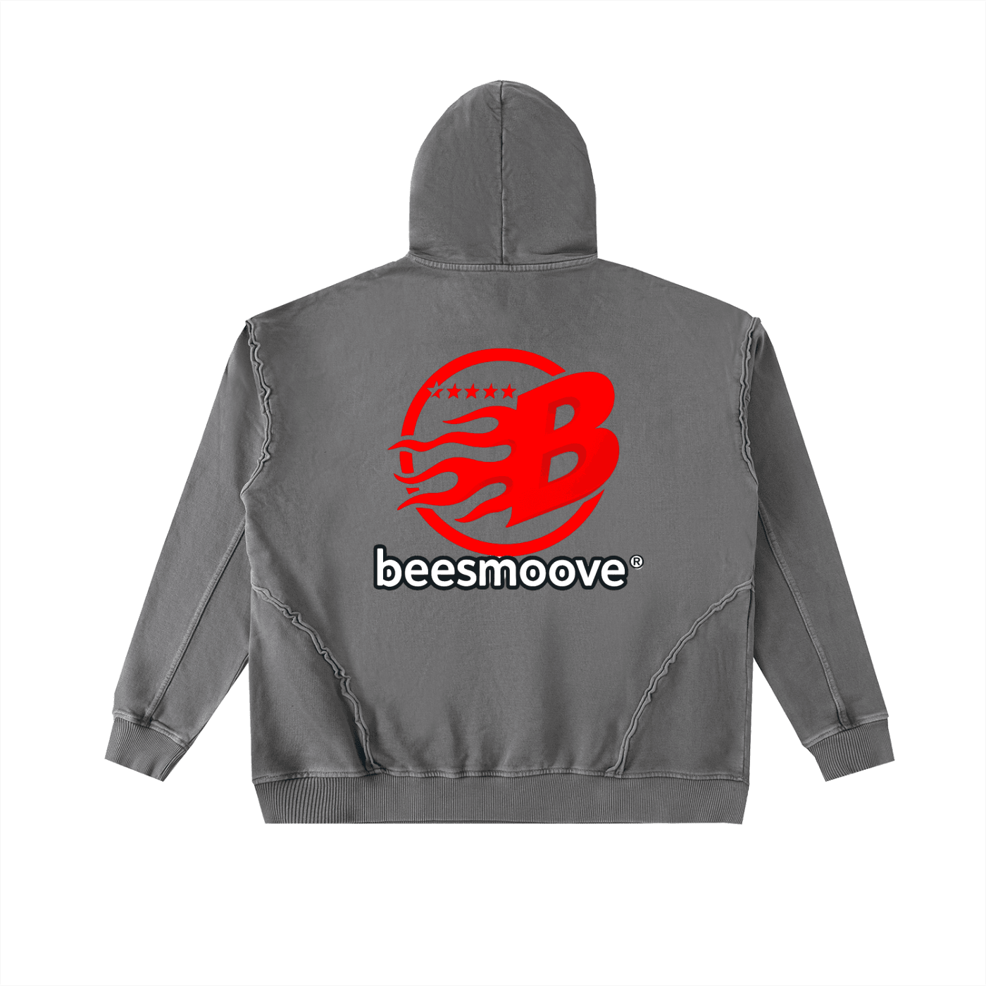 BEESMOOVE Raw-Seam Enzyme Washed Hoodie - Beesmoove