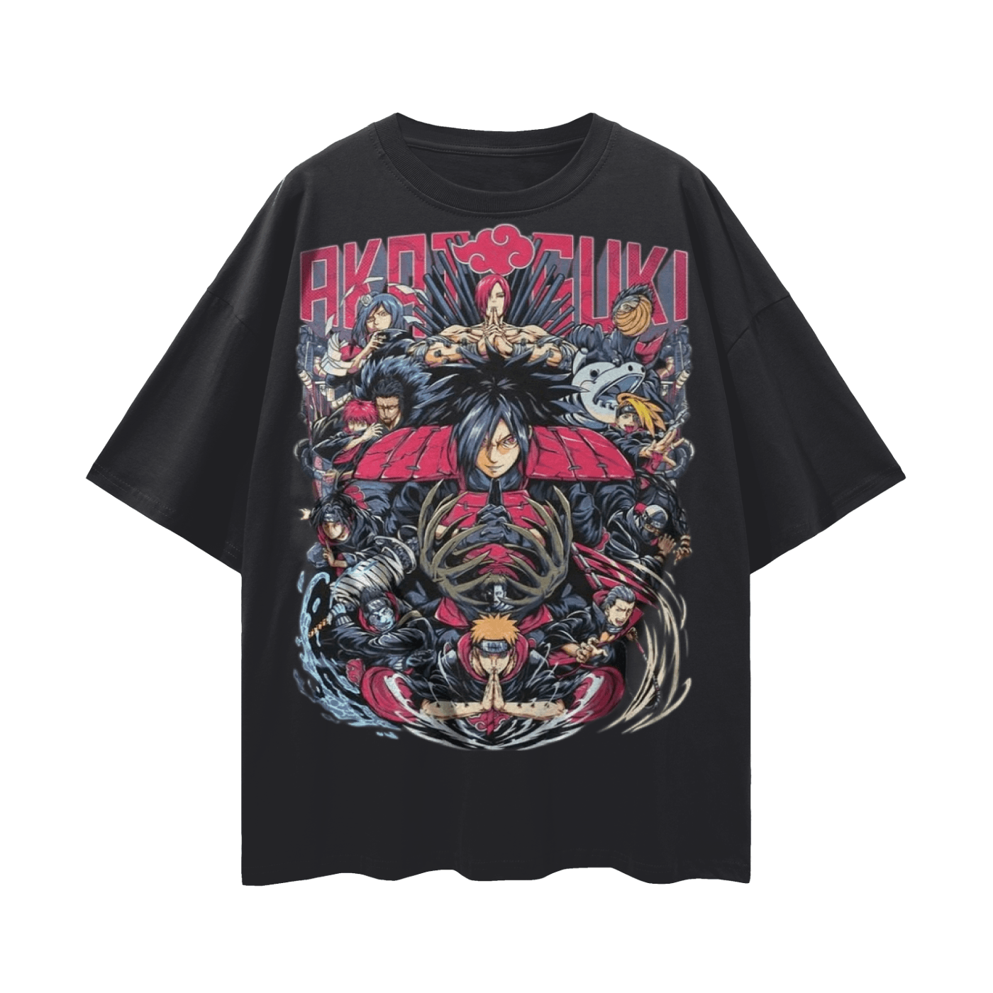 BEESMOOVE Akatsuki Streetwear Loose Drop Shoulder T-Shirt - Beesmoove