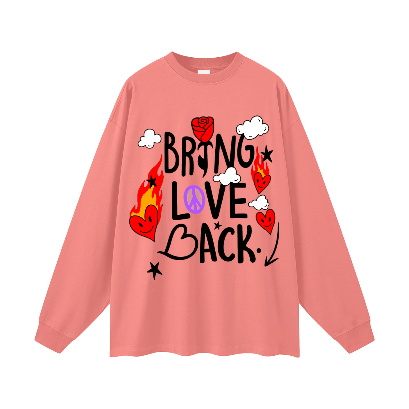 BEESMOOVE Bring Love Back – Flame Heart Edition Long Sleeve Tee - Beesmoove
