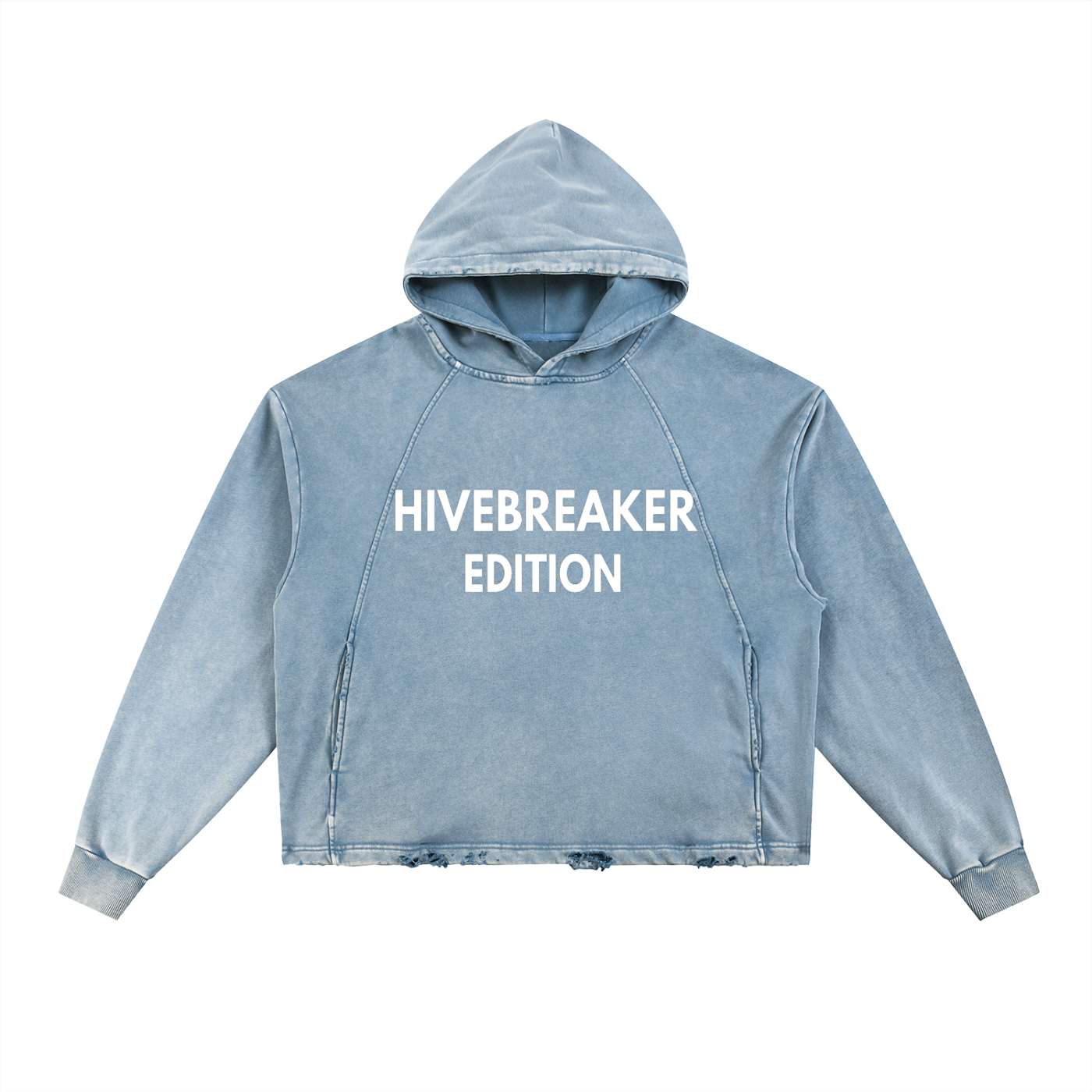BEESMOOVE The Hivebreaker Statement Vintage Washed Frayed-Hoodie - Beesmoove