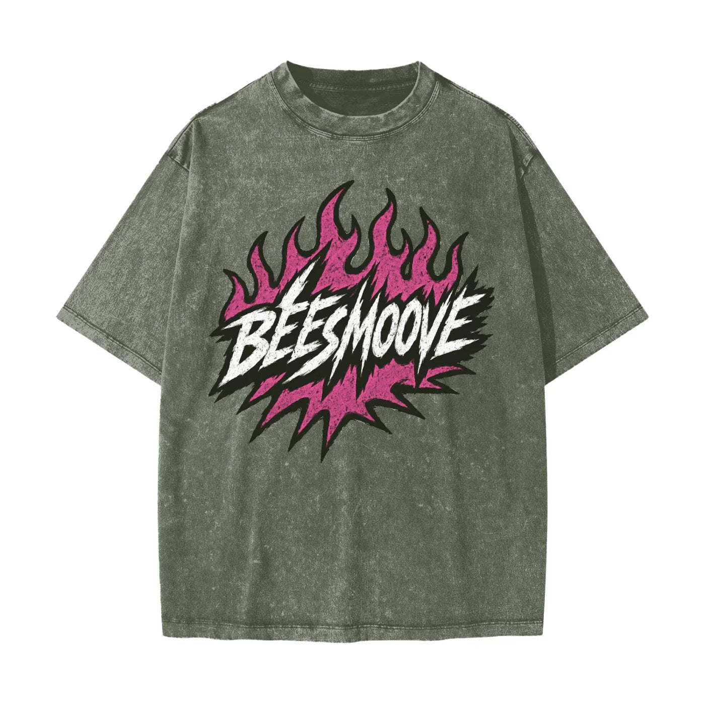 BEESMOOVE Heated Motion Heavyweight Snow Washed T-Shirt - Beesmoove