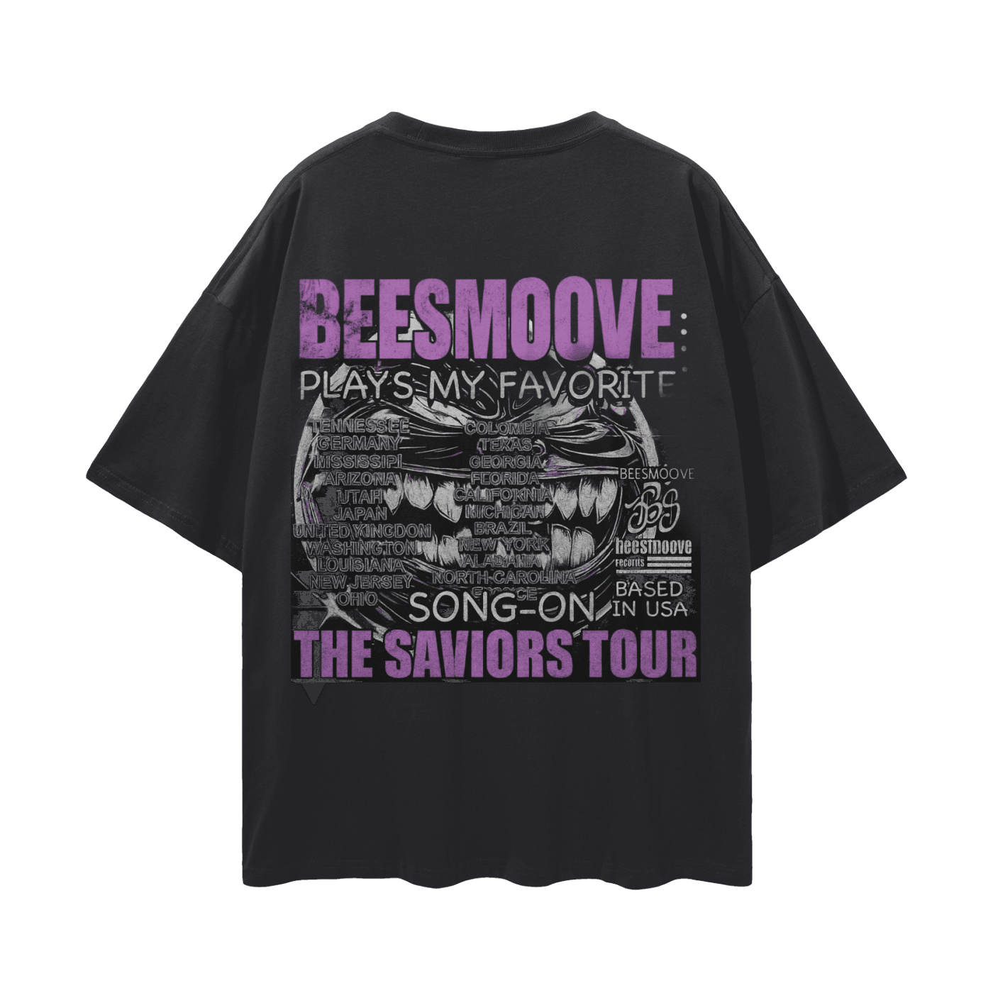 BEESMOOVE Dream Chaser’s Tour Oversize Deep Drop Shoulder Tee - Beesmoove