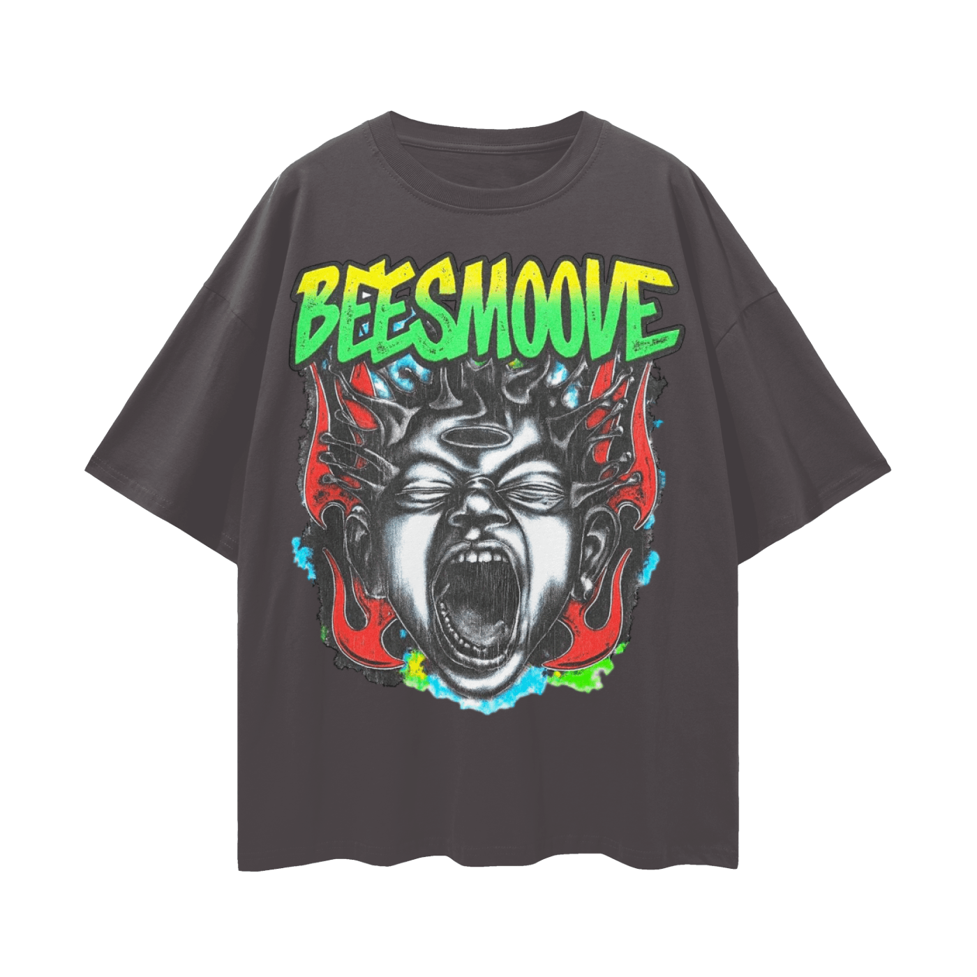 BEESMOOVE Inferno Cry Loose Drop Shoulder T-Shirt - Beesmoove