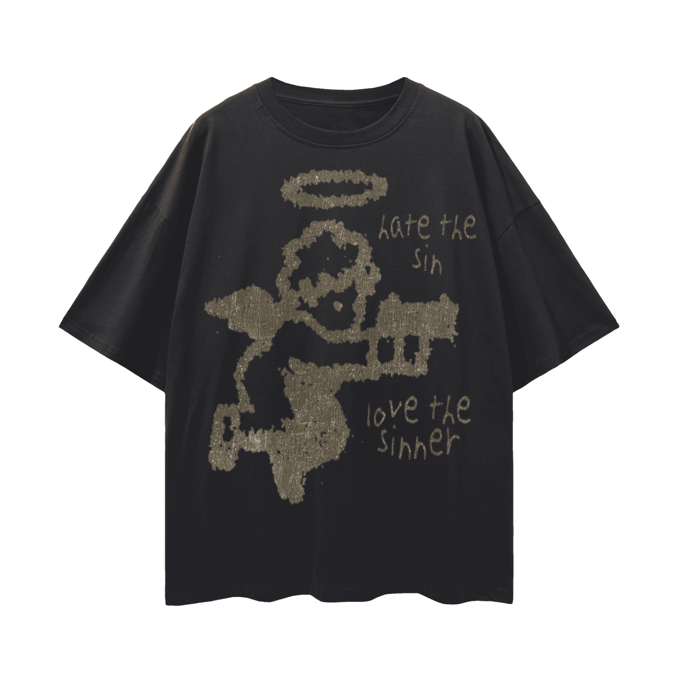 BEESMOOVE Angel’s Crossfire Streetwear Loose Drop Shoulder T-Shirt - Beesmoove