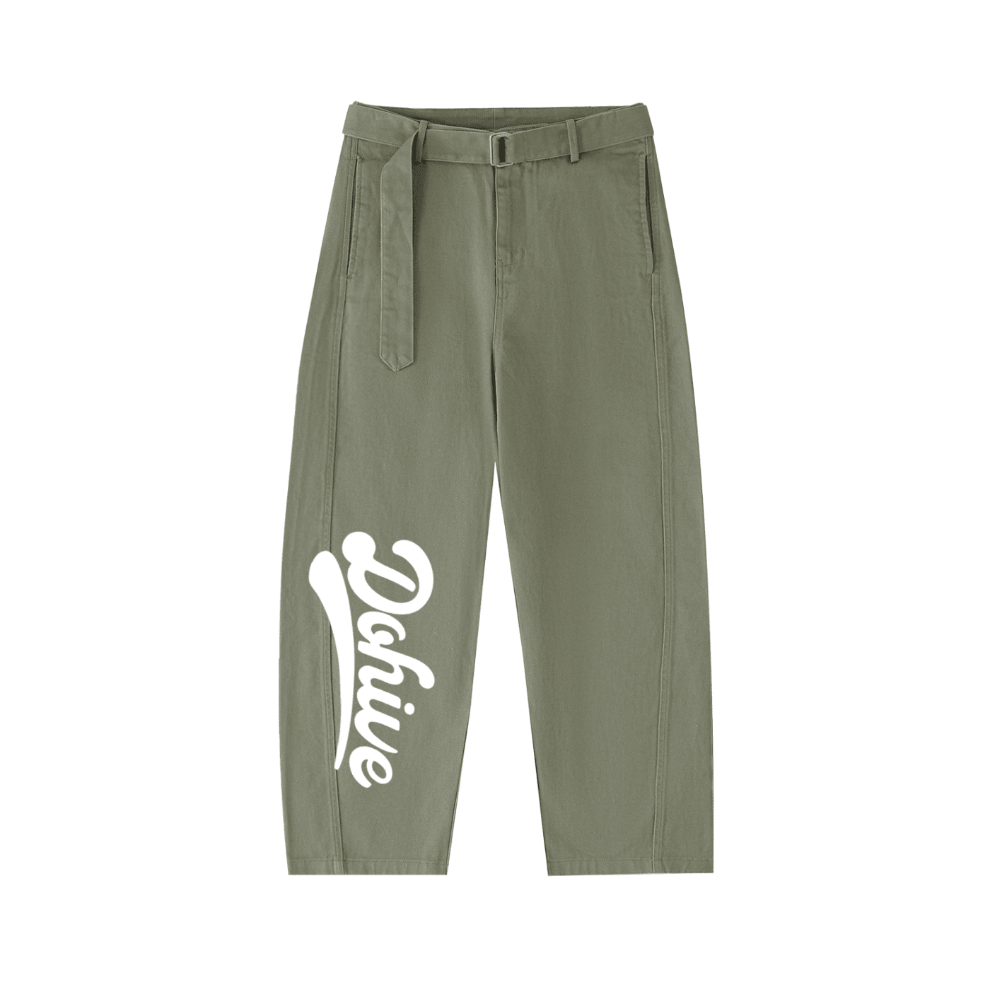 BEESMOOVE DOHIVE Twisted-Seam Belted Curved-Blade Pants - Beesmoove