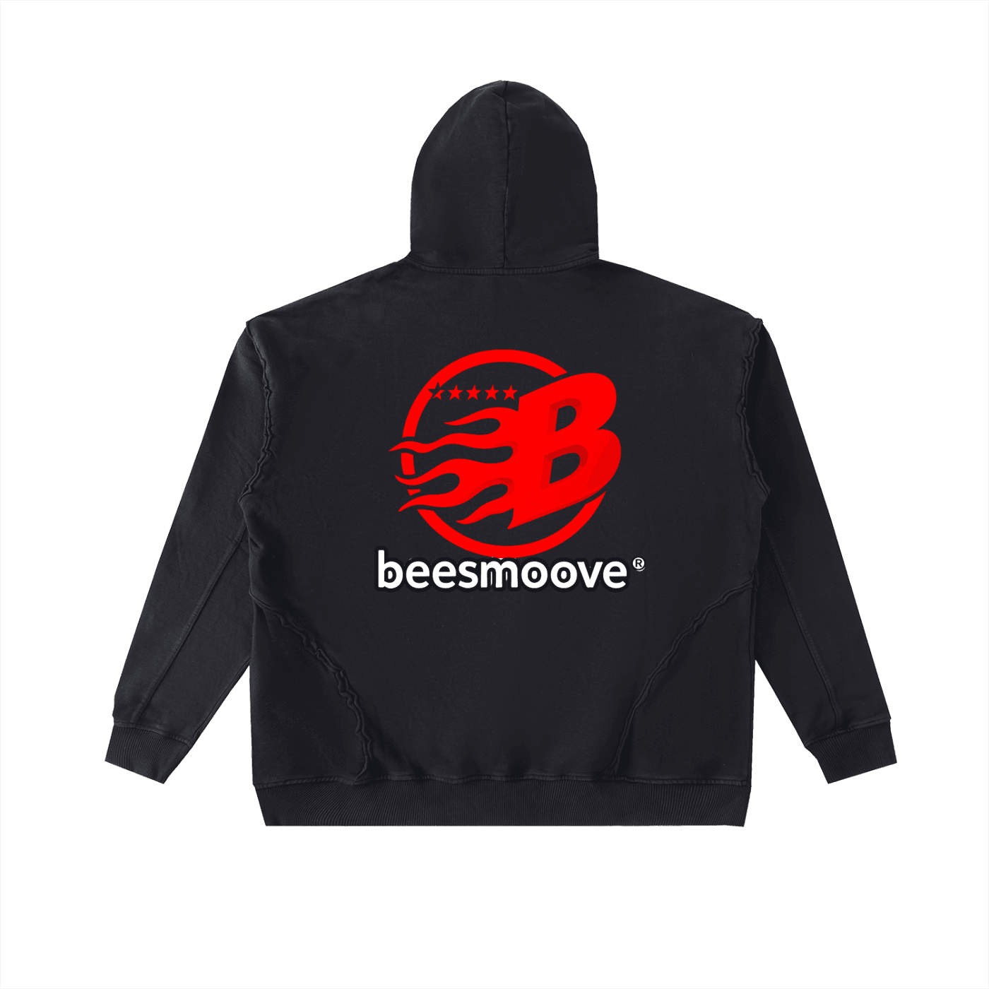 BEESMOOVE Raw-Seam Enzyme Washed Hoodie - Beesmoove