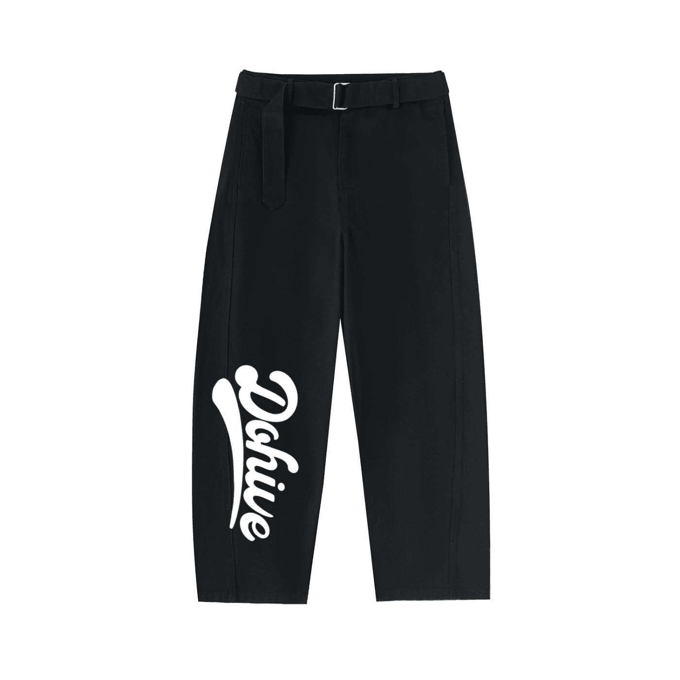 BEESMOOVE DOHIVE Twisted-Seam Belted Curved-Blade Pants - Beesmoove