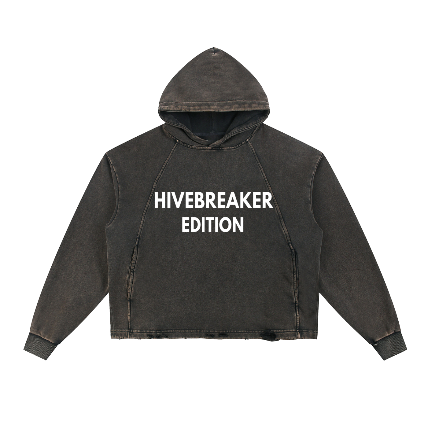 BEESMOOVE The Hivebreaker Statement Vintage Washed Frayed-Hoodie - Beesmoove