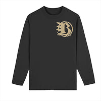 BEESMOOVE Alpha Stamp Heavyweight 100% Cotton Drop Shoulder Long Sleeve Shirt - Beesmoove
