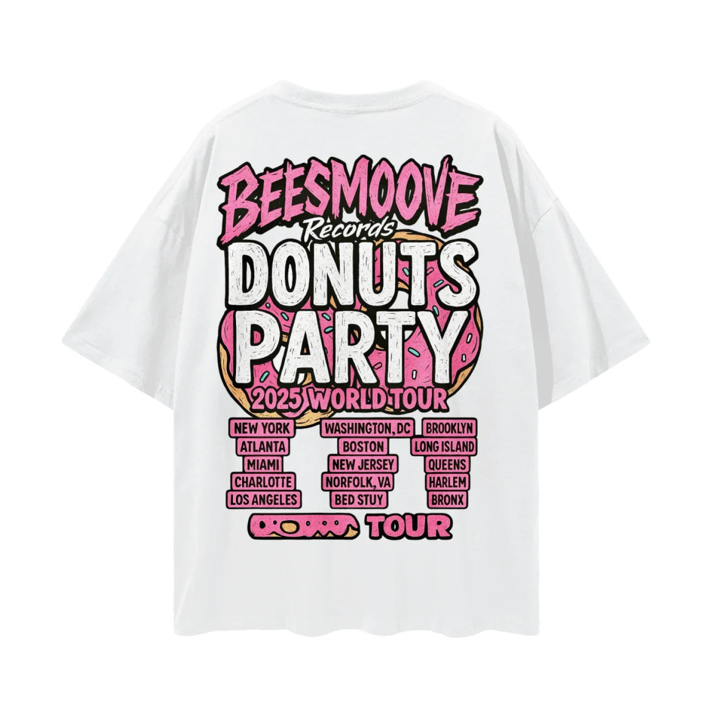 BEESMOOVE THE DONUT TAKEOVER 2025 Oversize Deep Drop Shoulder Tee - Beesmoove