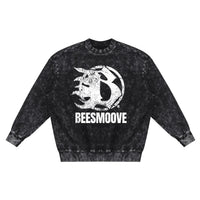 BEESMOOVE Frequency Snow Washed Hand-Frayed Sweatshirt - Beesmoove