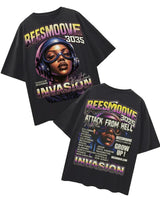 BEESMOOVE Invasion Queen of the Cosmos Oversize Deep Drop Shoulder Tee - Beesmoove