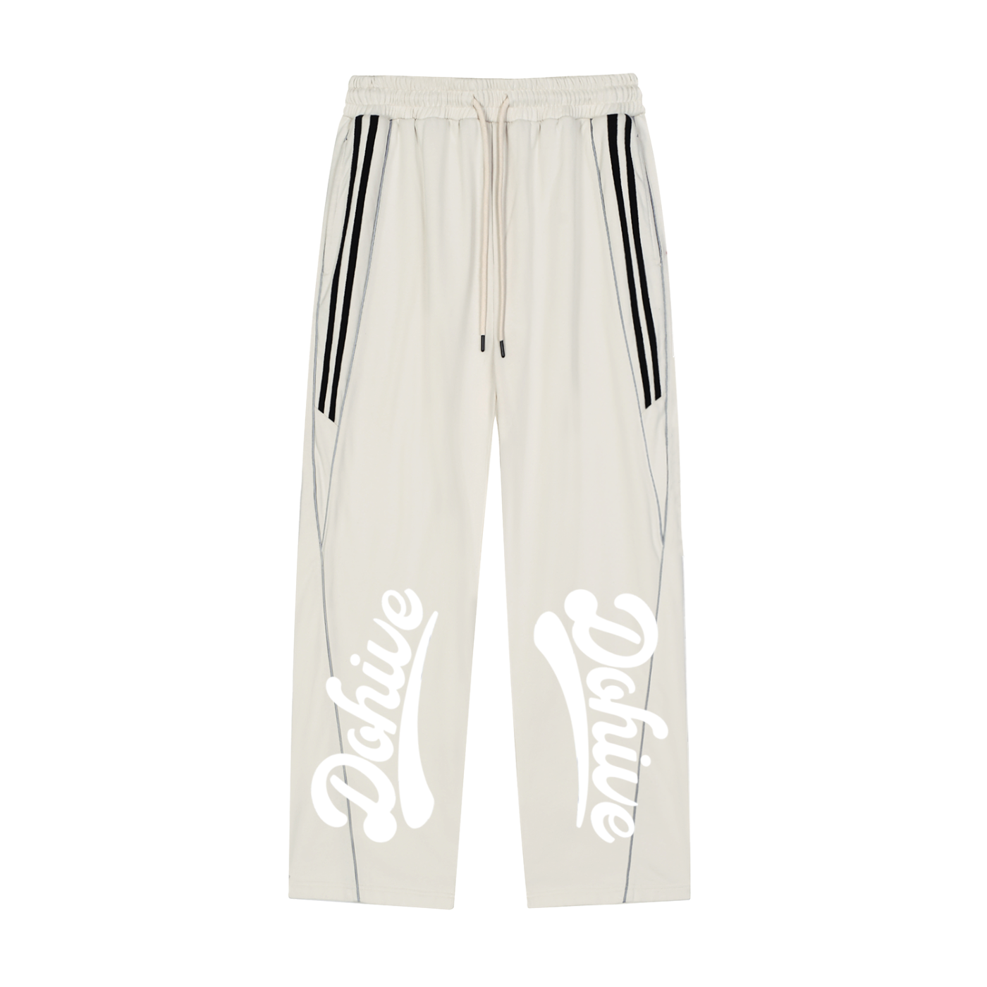 BEESMOOVE DOHIVE Reflection Striped Straight-Leg Sweatpants