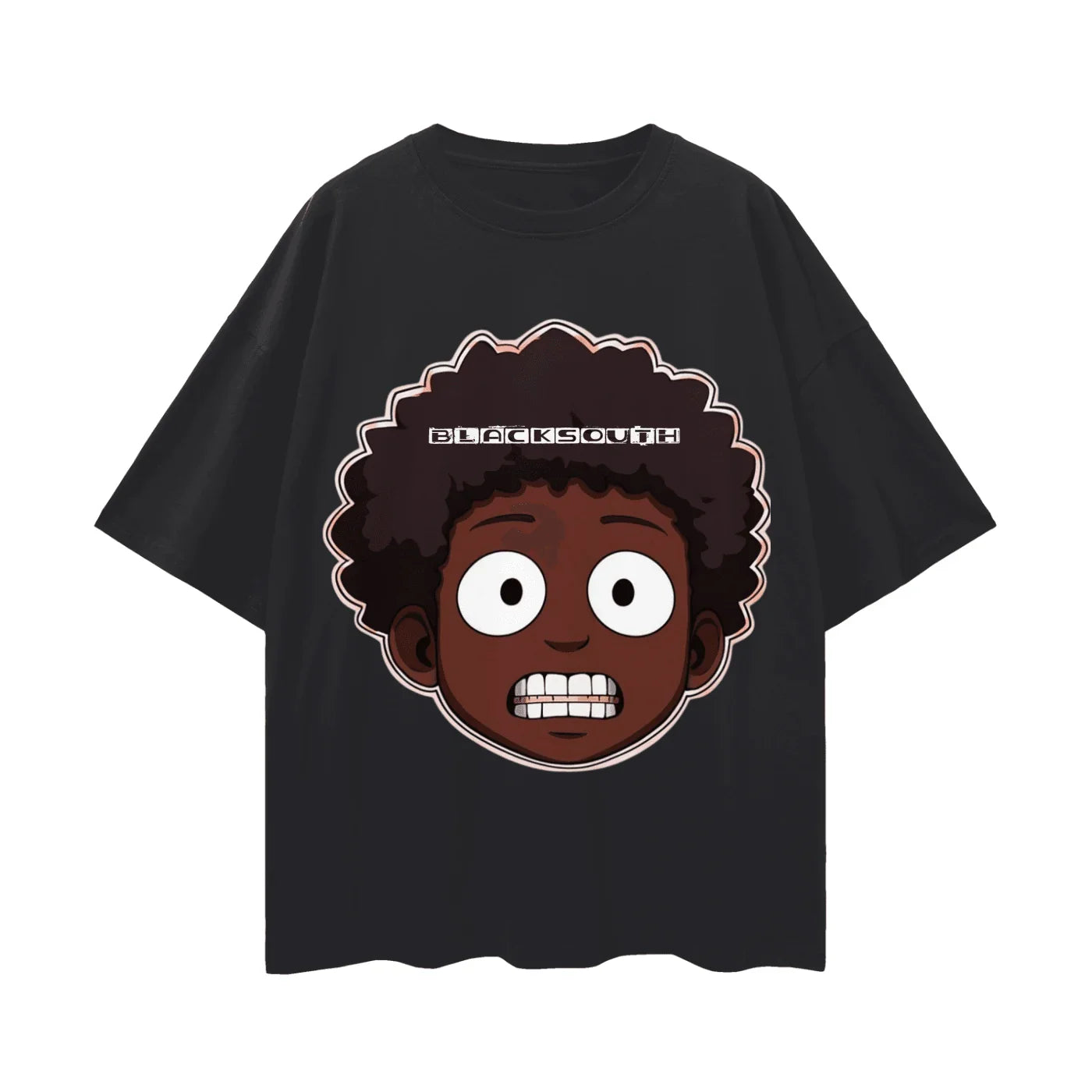 BEESMOOVE BlackSouth Lil Boo Face™ Oversize Deep Drop Shoulder Tee - Beesmoove