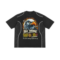 BEESMOOVE Sky Hunter: Rise Above Contrast Piped Panel T-Shirt - Beesmoove