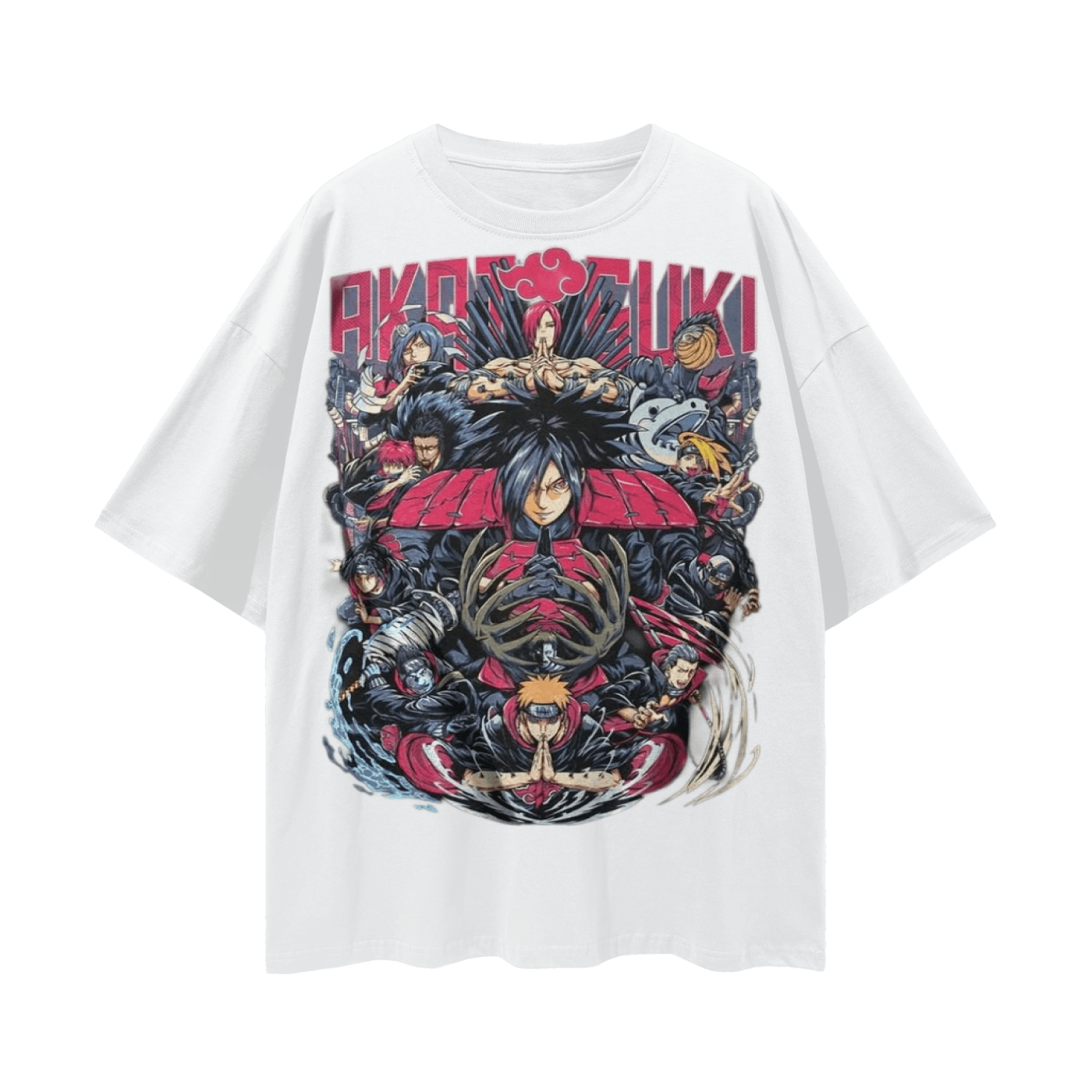BEESMOOVE Akatsuki Streetwear Loose Drop Shoulder T-Shirt - Beesmoove