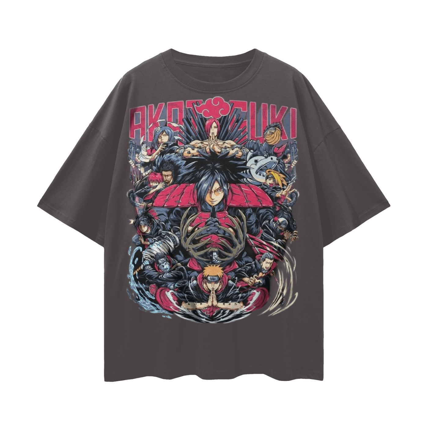 BEESMOOVE Akatsuki Streetwear Loose Drop Shoulder T-Shirt - Beesmoove