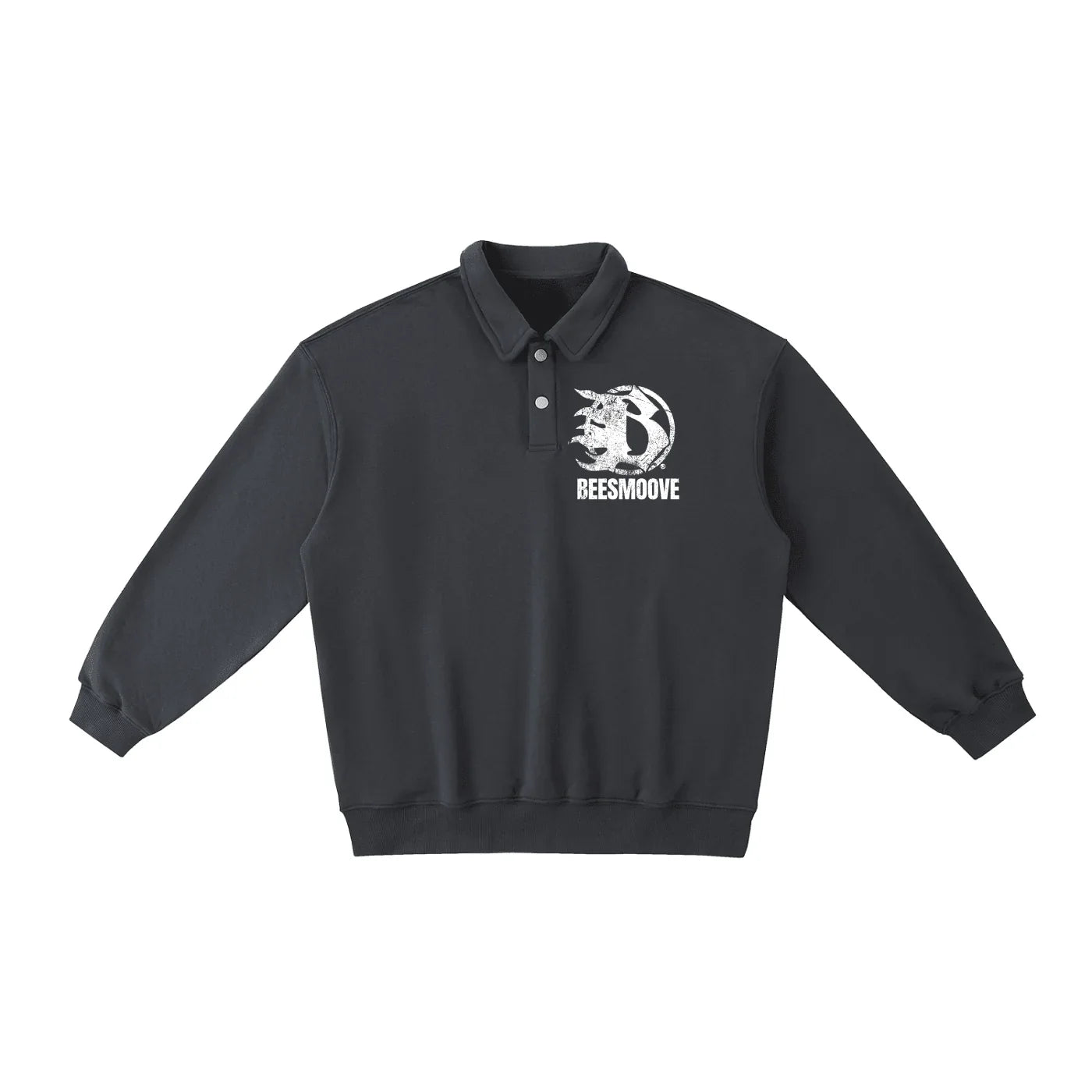 BEESMOOVE B logo Heavyweight Polo-Collar Sweatshirt - Beesmoove