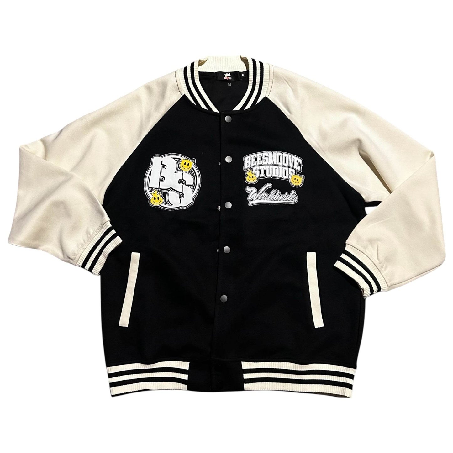 BEESMOOVE Worldwide Global
Tone Raglan Sleeve Varsity Jacket - Beesmoove