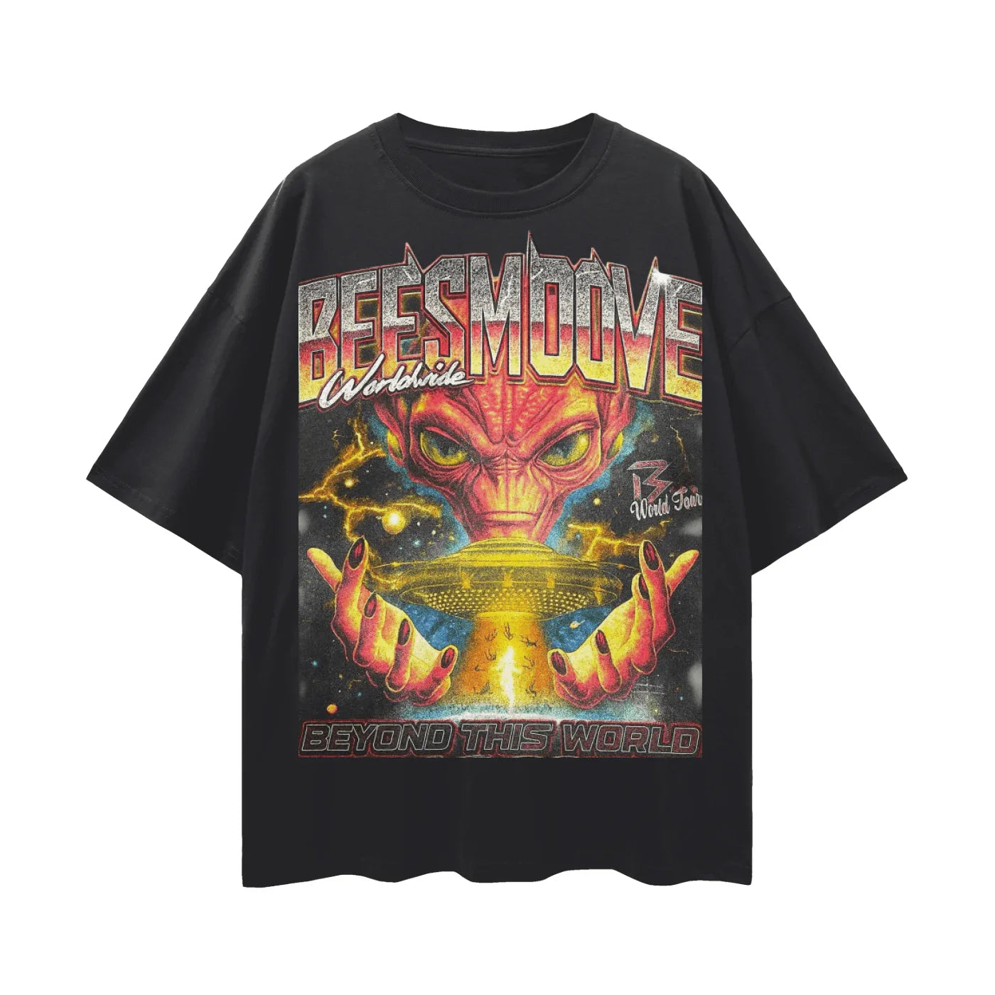 Beesmoove Outta This World Deep Drop Shoulder Tee - Beesmoove