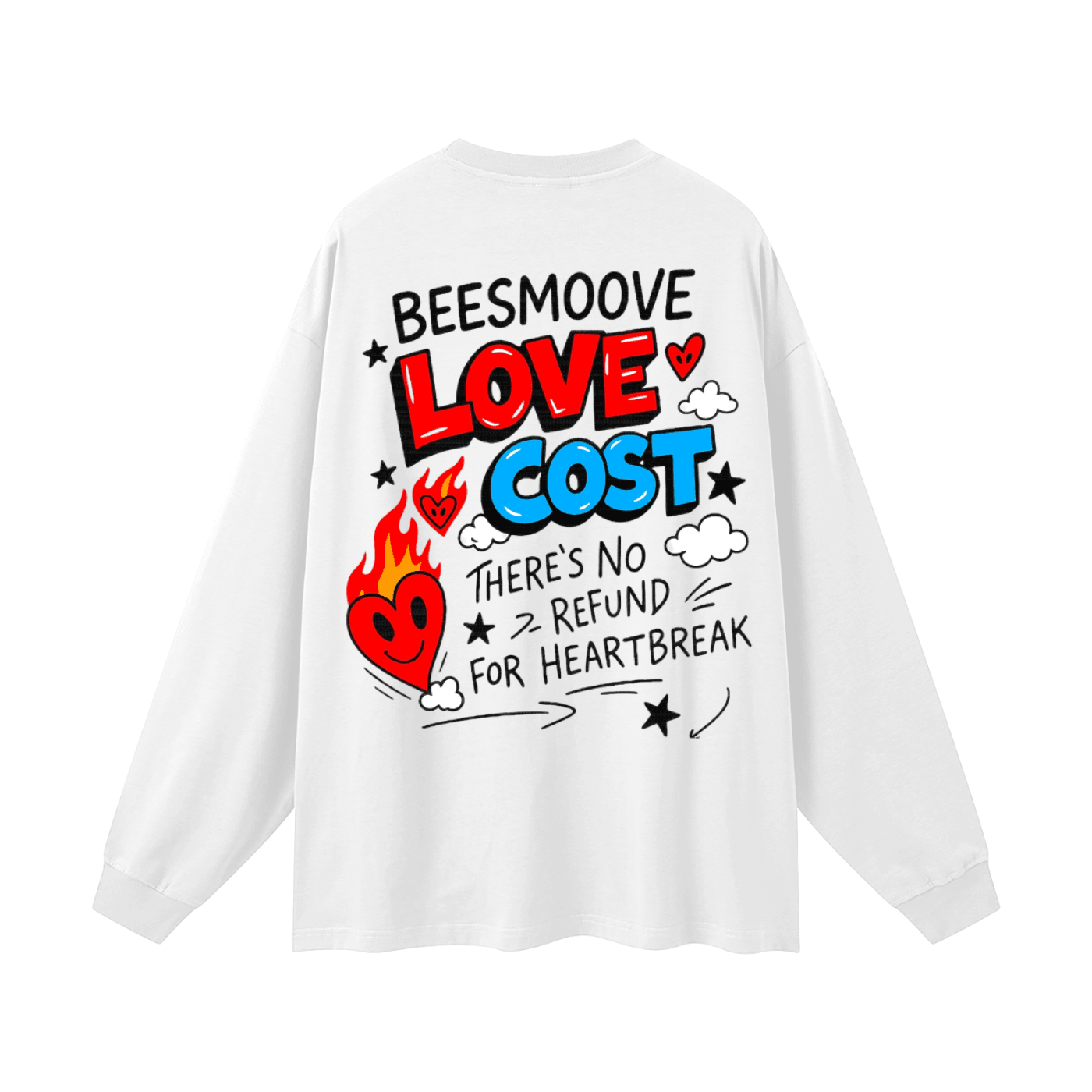 BEESMOOVE Bring Love Back – Flame Heart Edition Long Sleeve Tee - Beesmoove