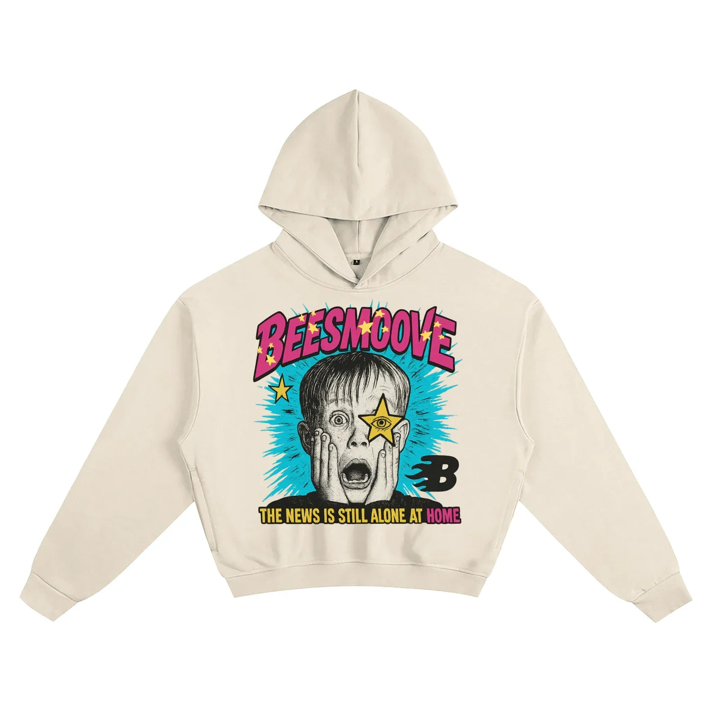 BEESMOOVE Home Alone Reality Boxy Hoodie - Beesmoove